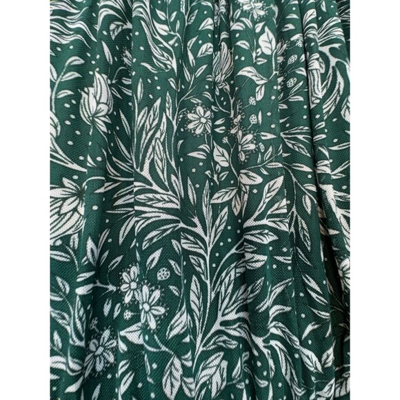 Harlow & Rose Womens High Low Maxi Dress XL Green White Floral Print Coastal - Picture 14 of 16